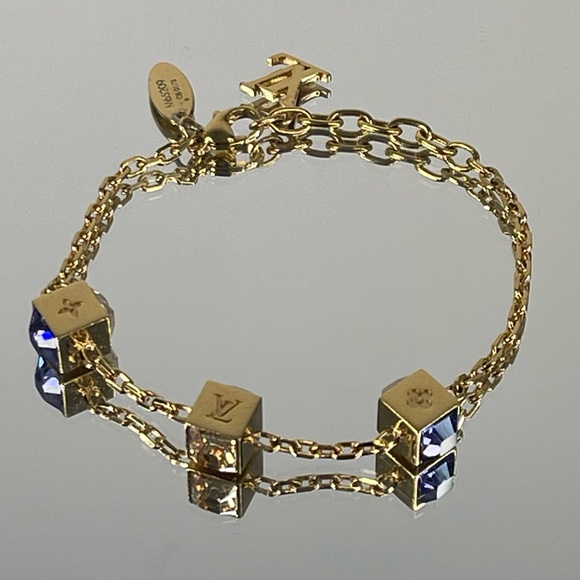 Louis Vuitton Gamble Bracelet Cube Gold Tone Bracelet - Picture 1 of 9